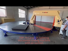 Mesa de trabajo redonda Corte rotativo Máquina horizontal de corte de espuma CNC Slitter Control digital