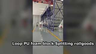 La máquina de guía de cuchilla de banda automática cortadora de bucles que divide bloques largos de espuma de PU en rollos de espuma