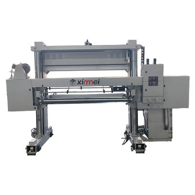 Máquina de corte de espuma de PU robusta para corte horizontal en rieles con rodillo de presión automática y enrollamiento 2200mm ancho de corte