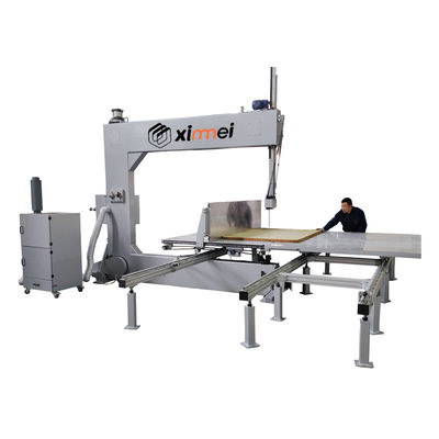 Cuatro ruedas de guía Máquina de corte de esponja con cuchillo vertical con mesa de trabajo de aluminio móvil a mano Alta precisión de corte Cortar esponja en bloque y tira Eficiencia y fiabilidad Reducir el tiempo de inactividad